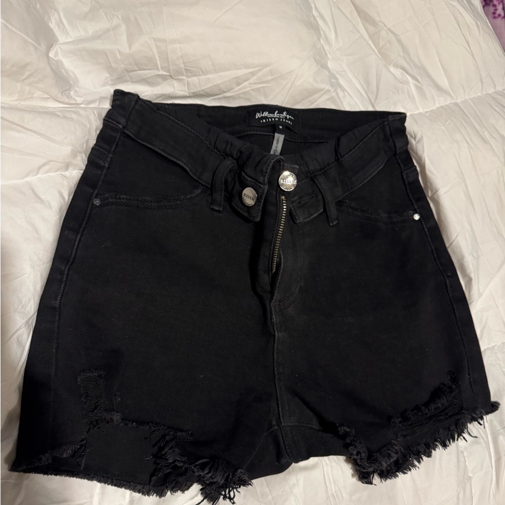Willow Boutique Black High Waist Denim Shorts